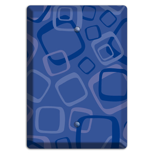 Multi Blue Random Retro Squares Blank Wallplate