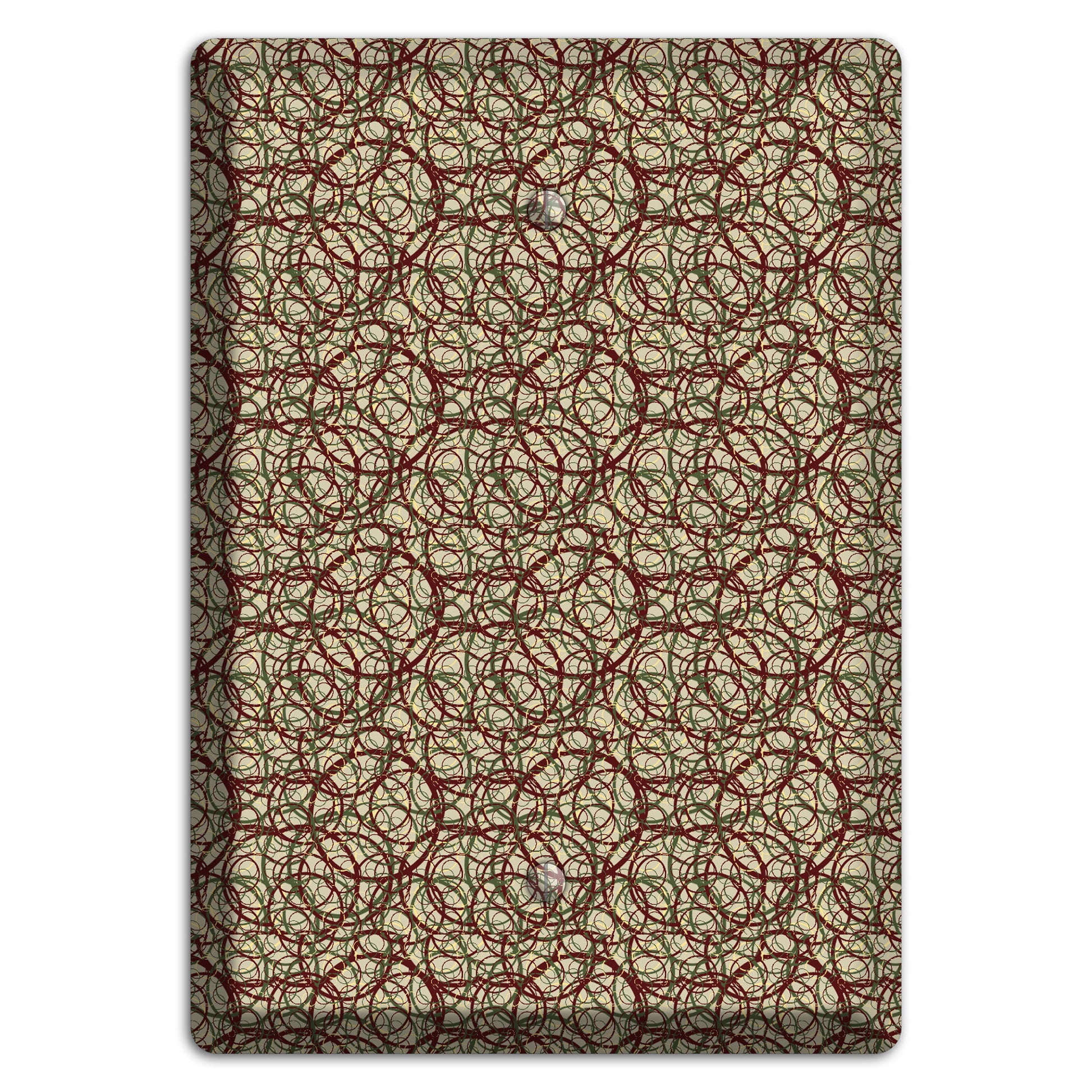 Brown and Burgundy Circles Blank Wallplate
