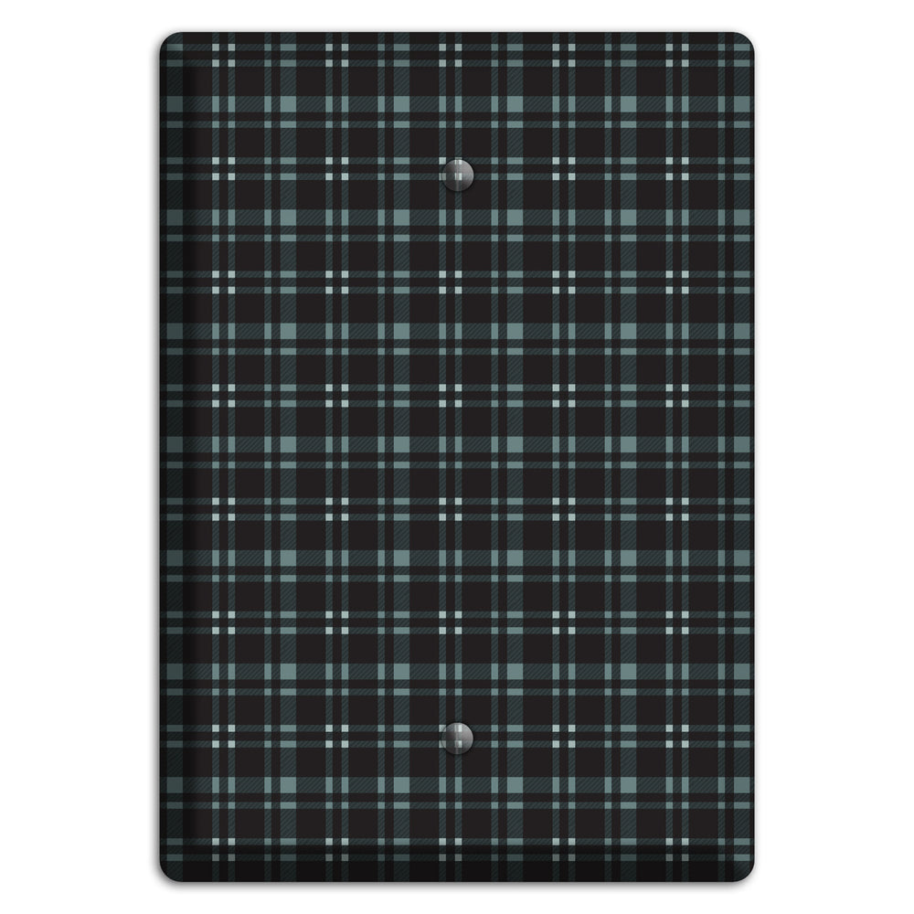 Black Plaid Blank Wallplate