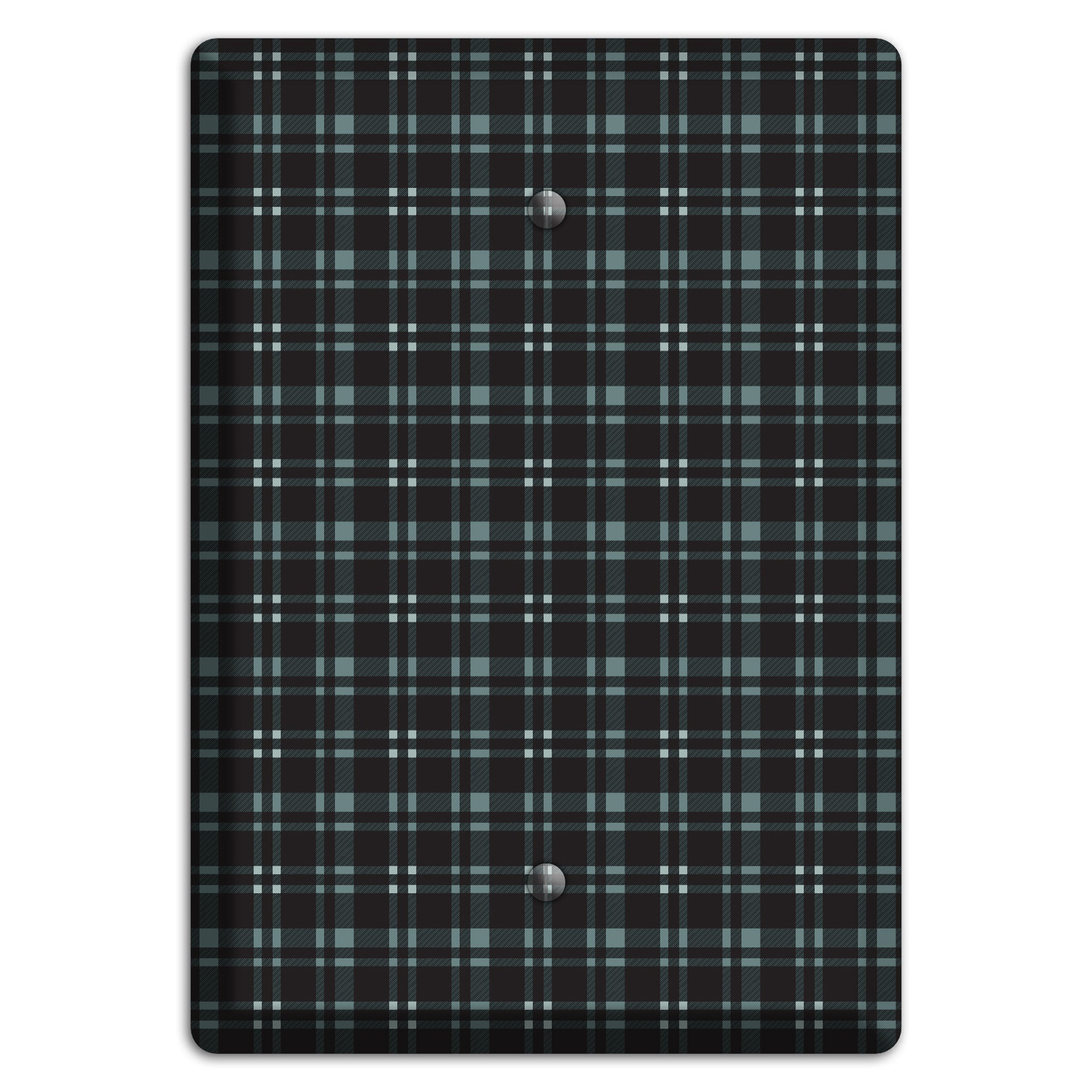 Black Plaid Blank Wallplate