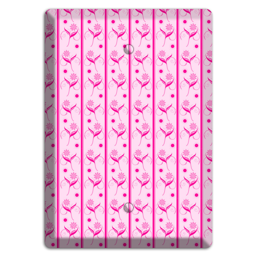 Pink Floral Pattern Blank Wallplate