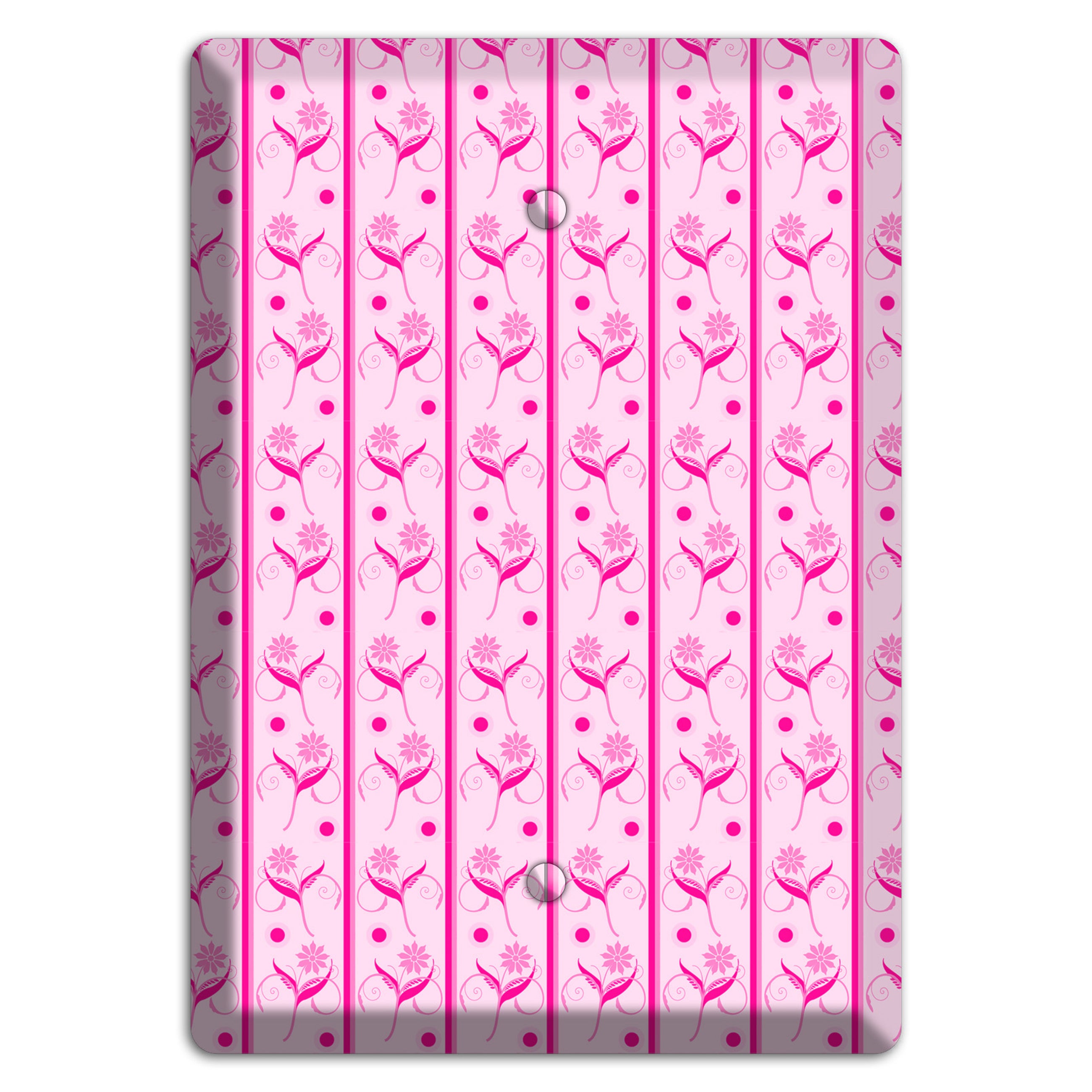 Pink Floral Pattern Blank Wallplate