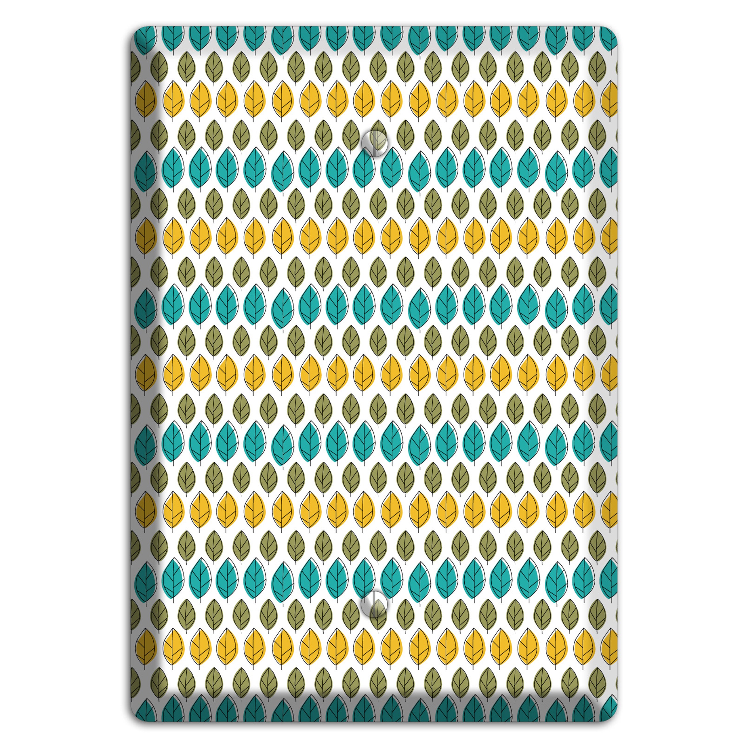 Turquoise Multi Olive Leaf Contour Blank Wallplate