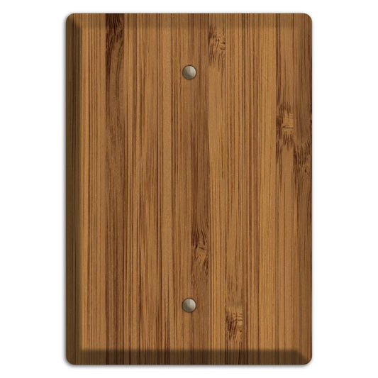 Caramel Bamboo Wood Single Blank Cover Plate