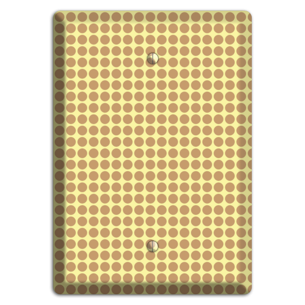 Yellow with Light Brown Tiled Small Dots Blank Wallplate
