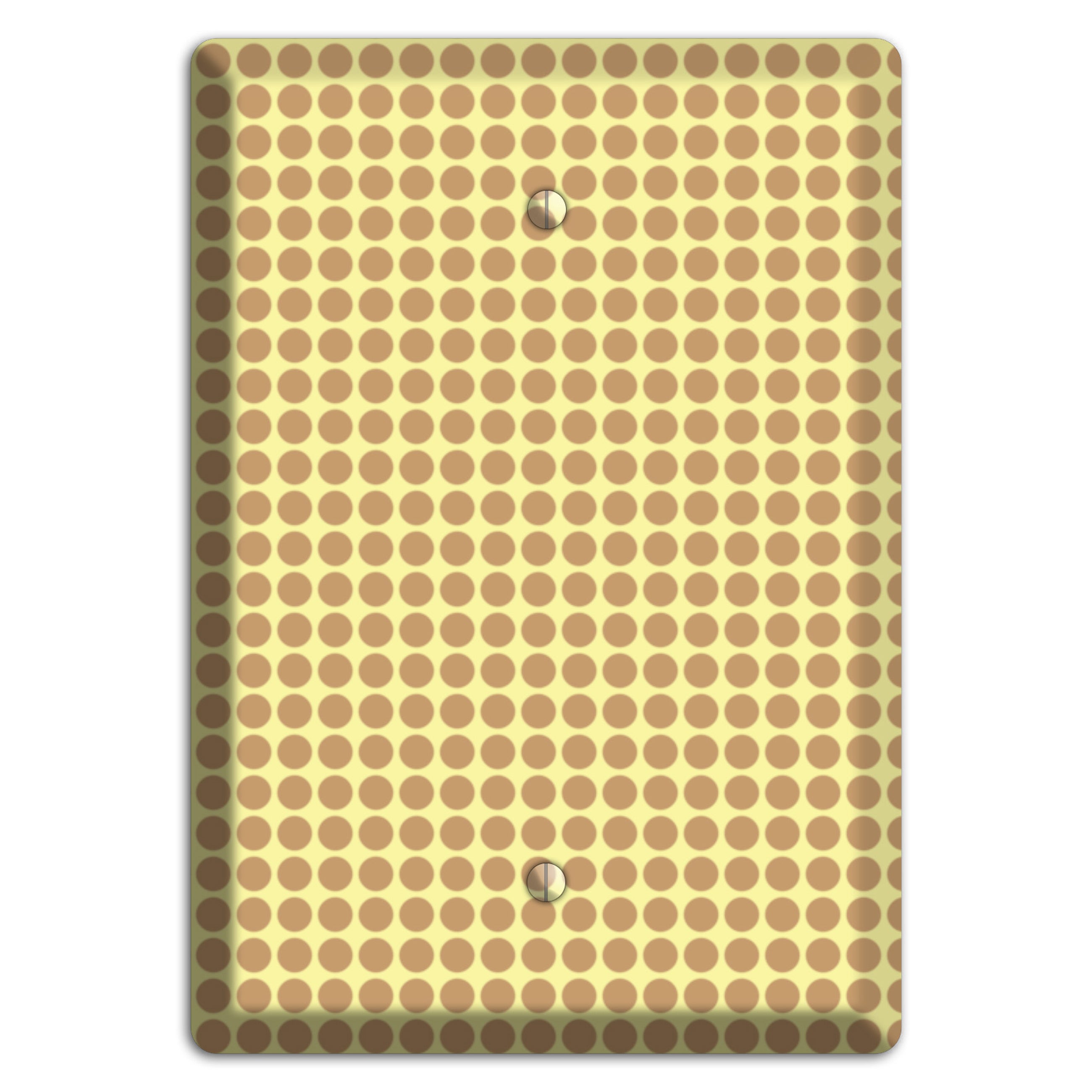 Yellow with Light Brown Tiled Small Dots Blank Wallplate