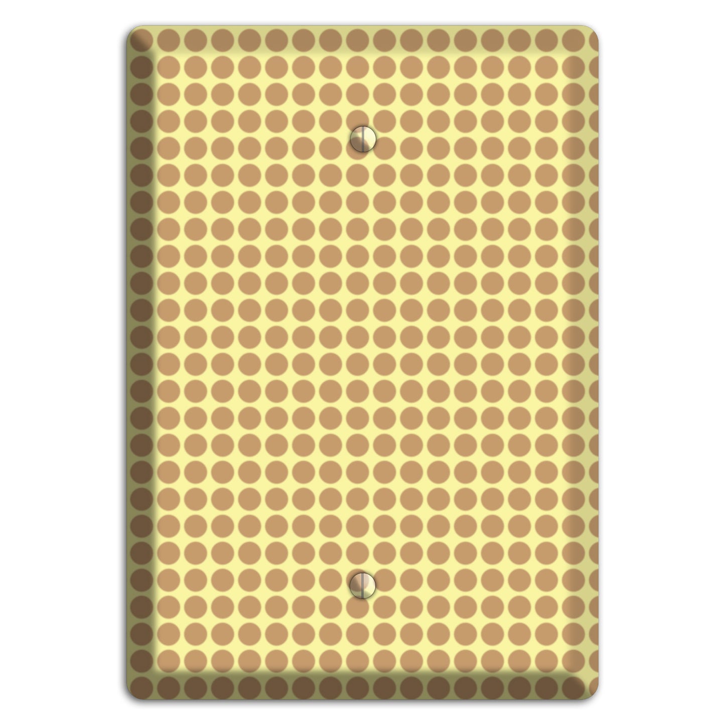 Yellow with Light Brown Tiled Small Dots Blank Wallplate