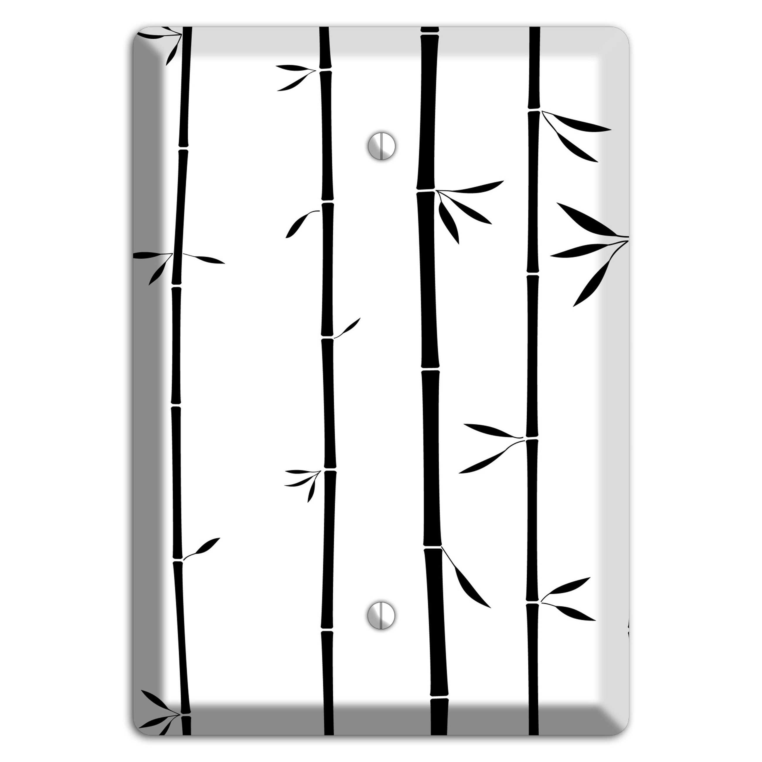 Black and White Bamboo Blank Wallplate