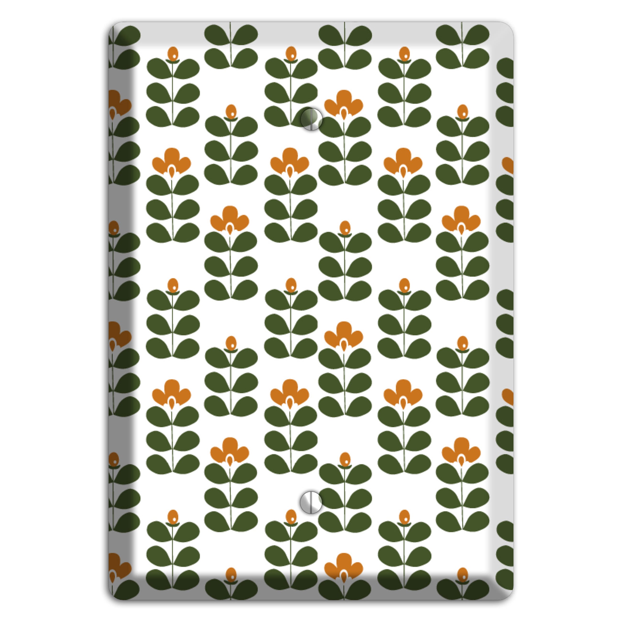Umber Deco Floral Half Drop Blank Wallplate
