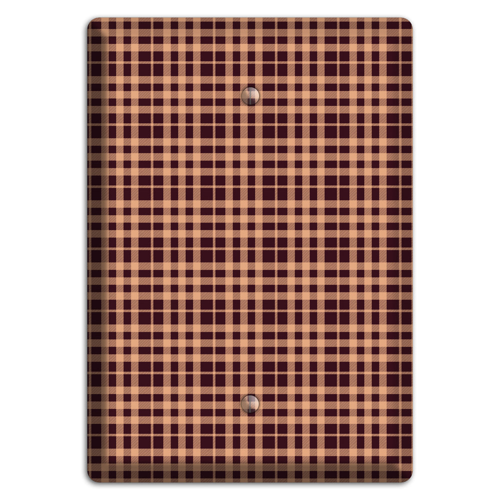 Beige and Black Plaid Blank Wallplate