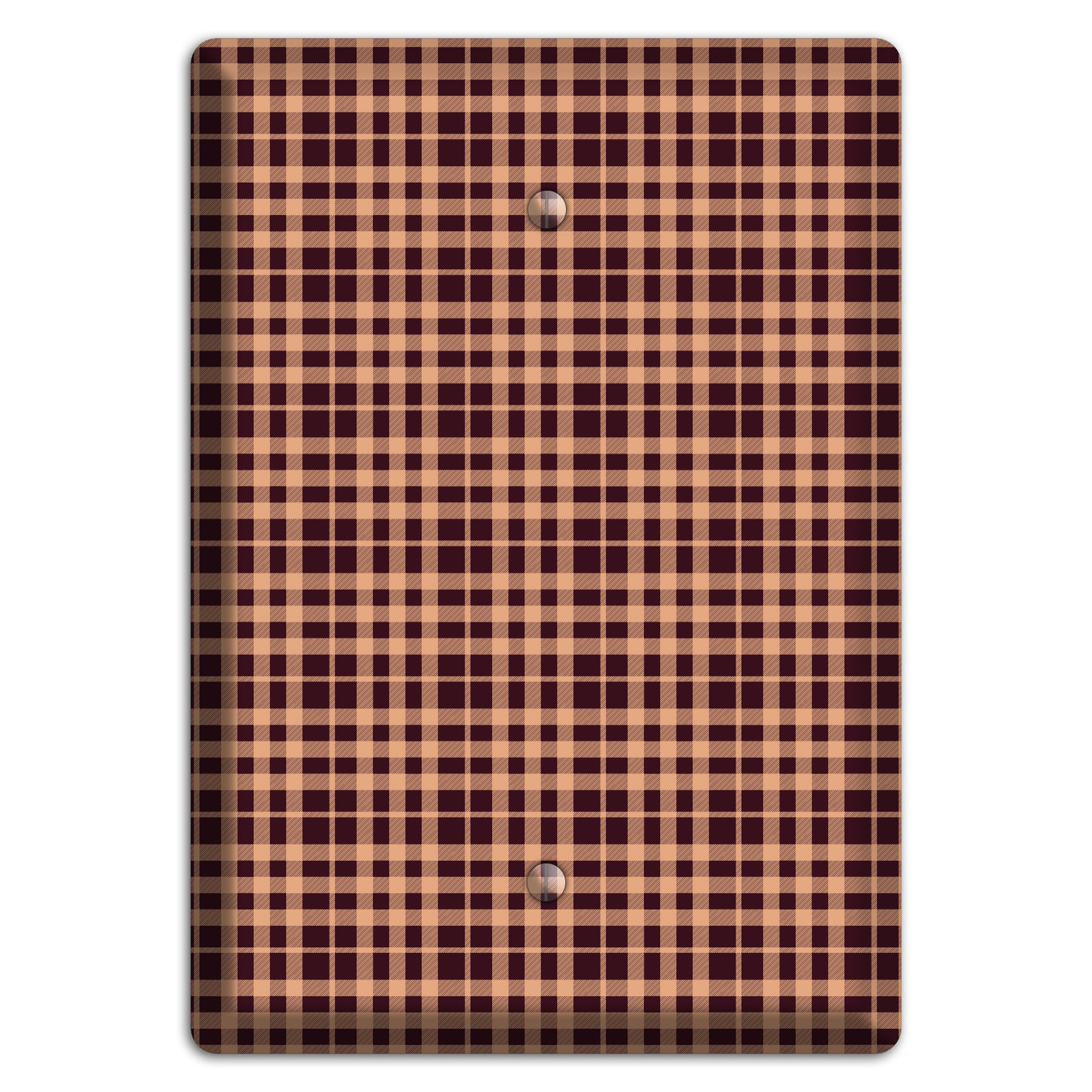 Beige and Black Plaid Blank Wallplate