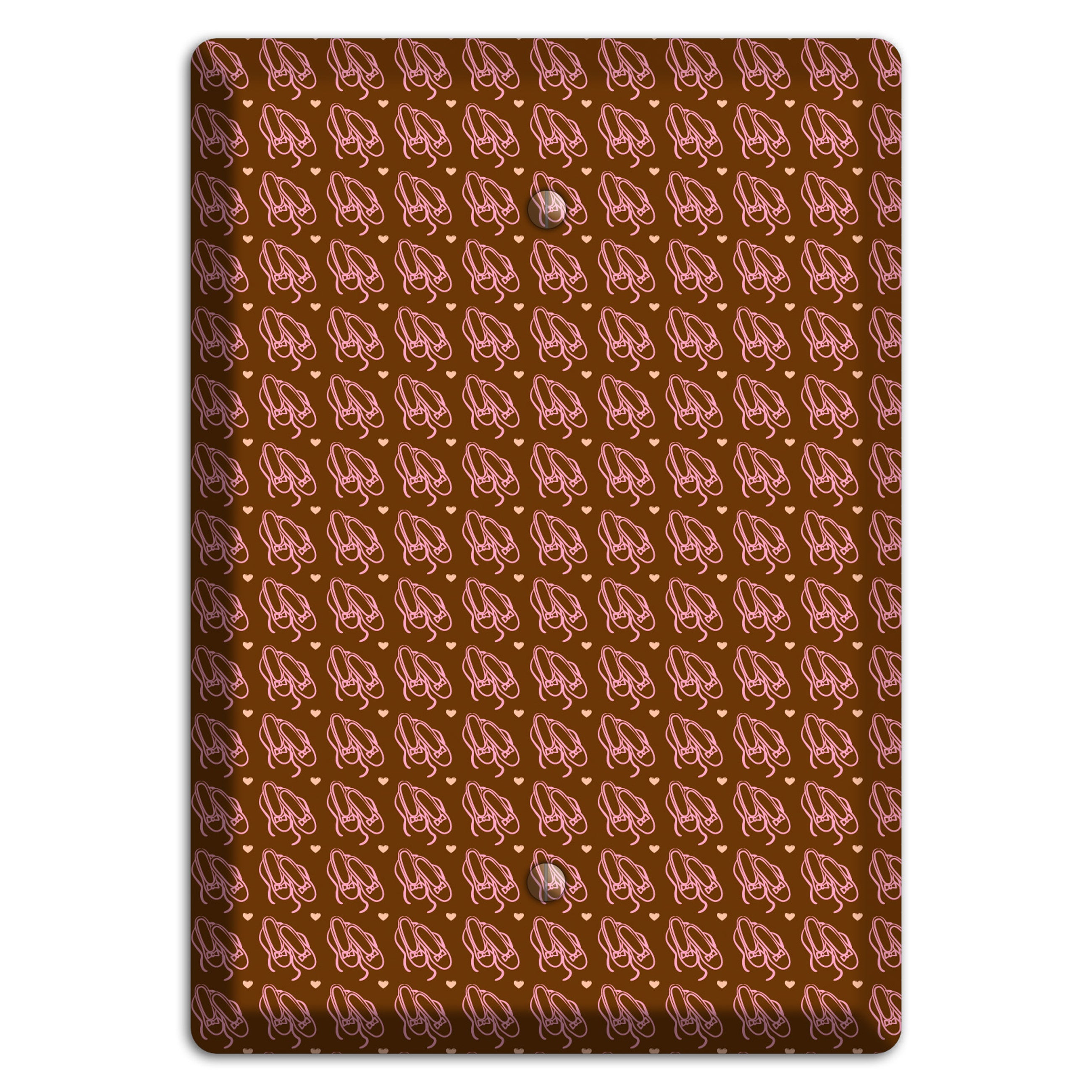 Brown with Pink Ballet Slippers Blank Wallplate