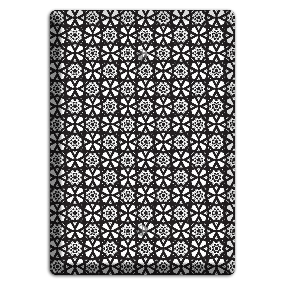 White with Black Arabesque Blank Wallplate