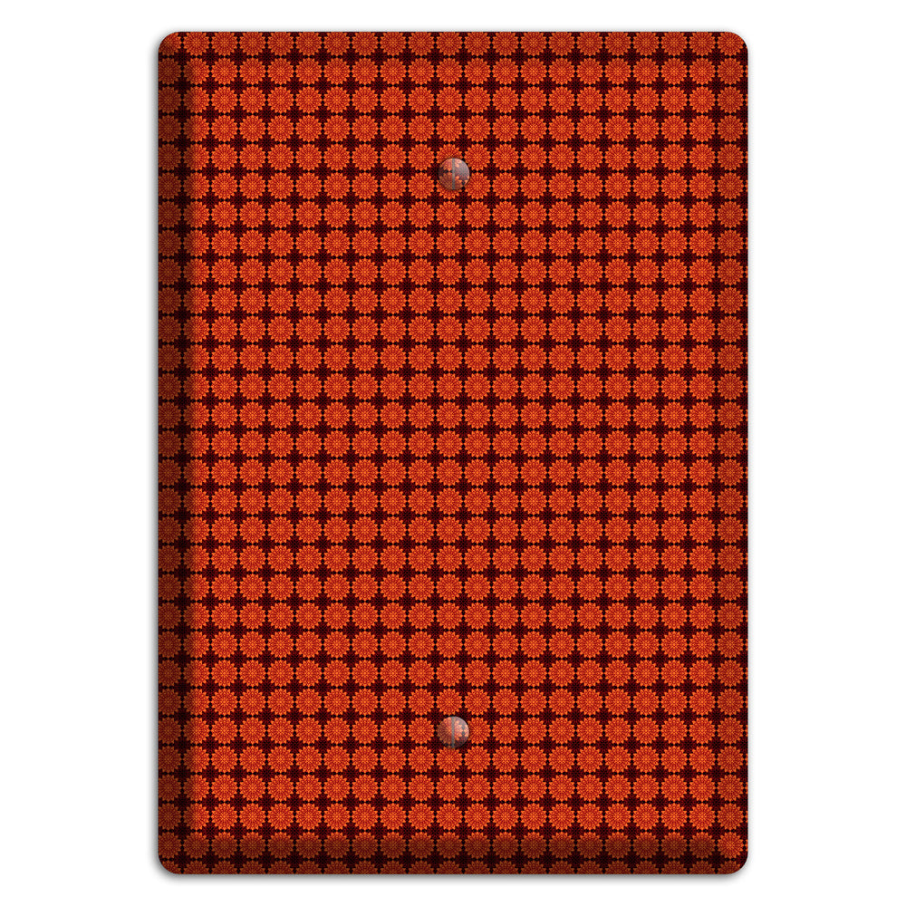 Maroon with Tiled Red Foulard Blank Wallplate