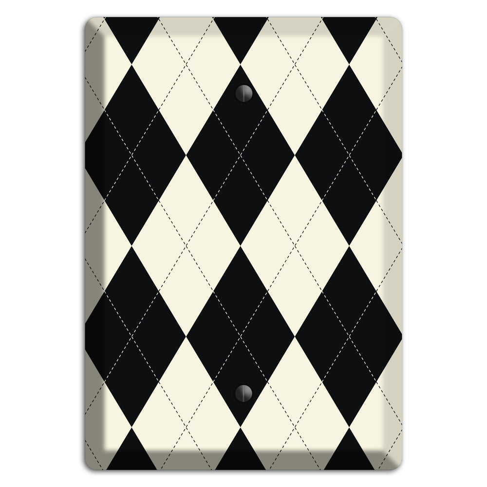 Black and Tan Argyle Blank Wallplate