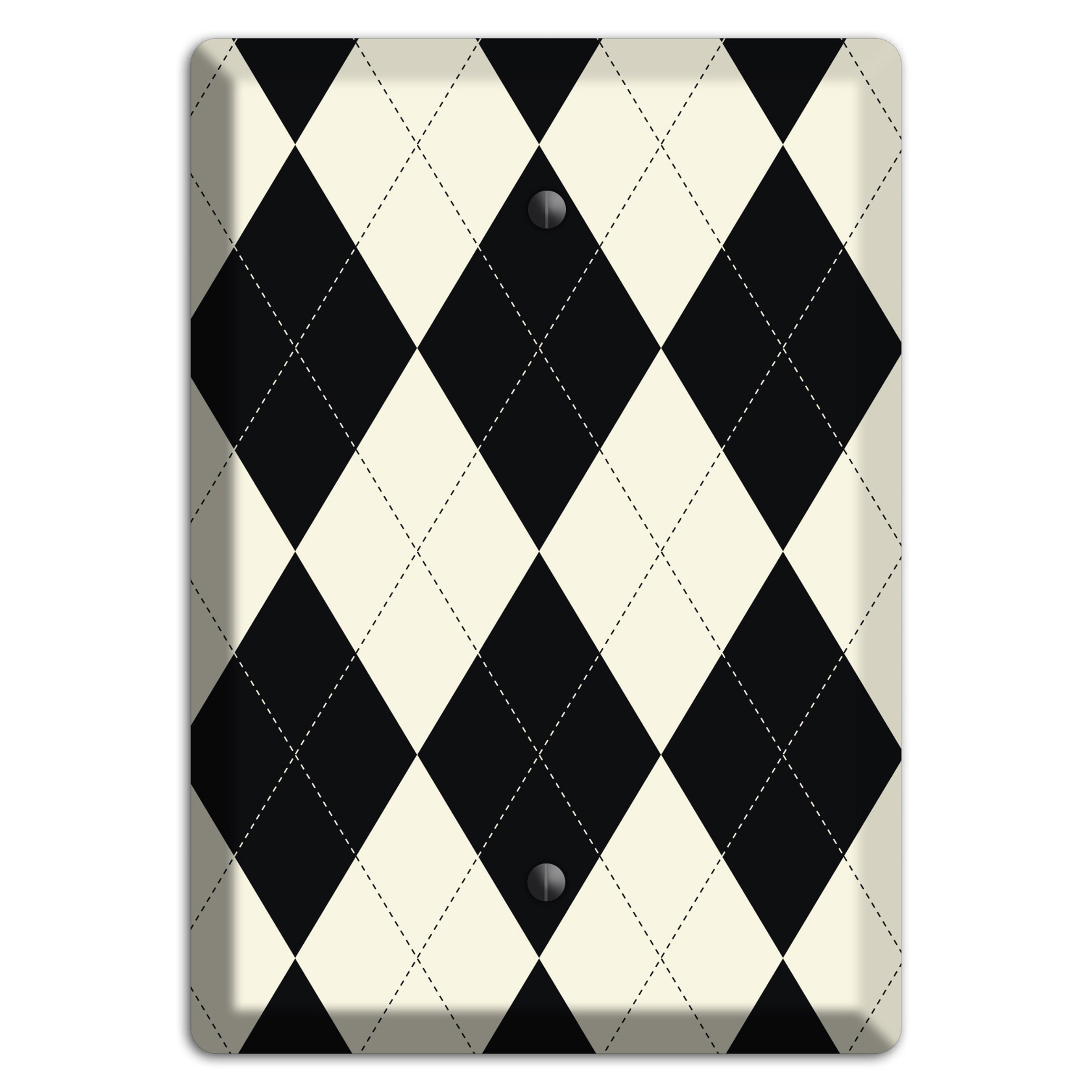 Black and Tan Argyle Blank Wallplate