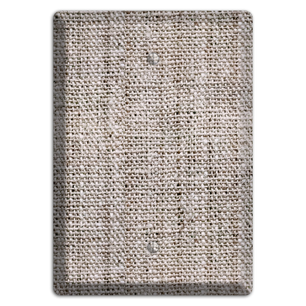Natural Gray Burlap Blank Wallplate