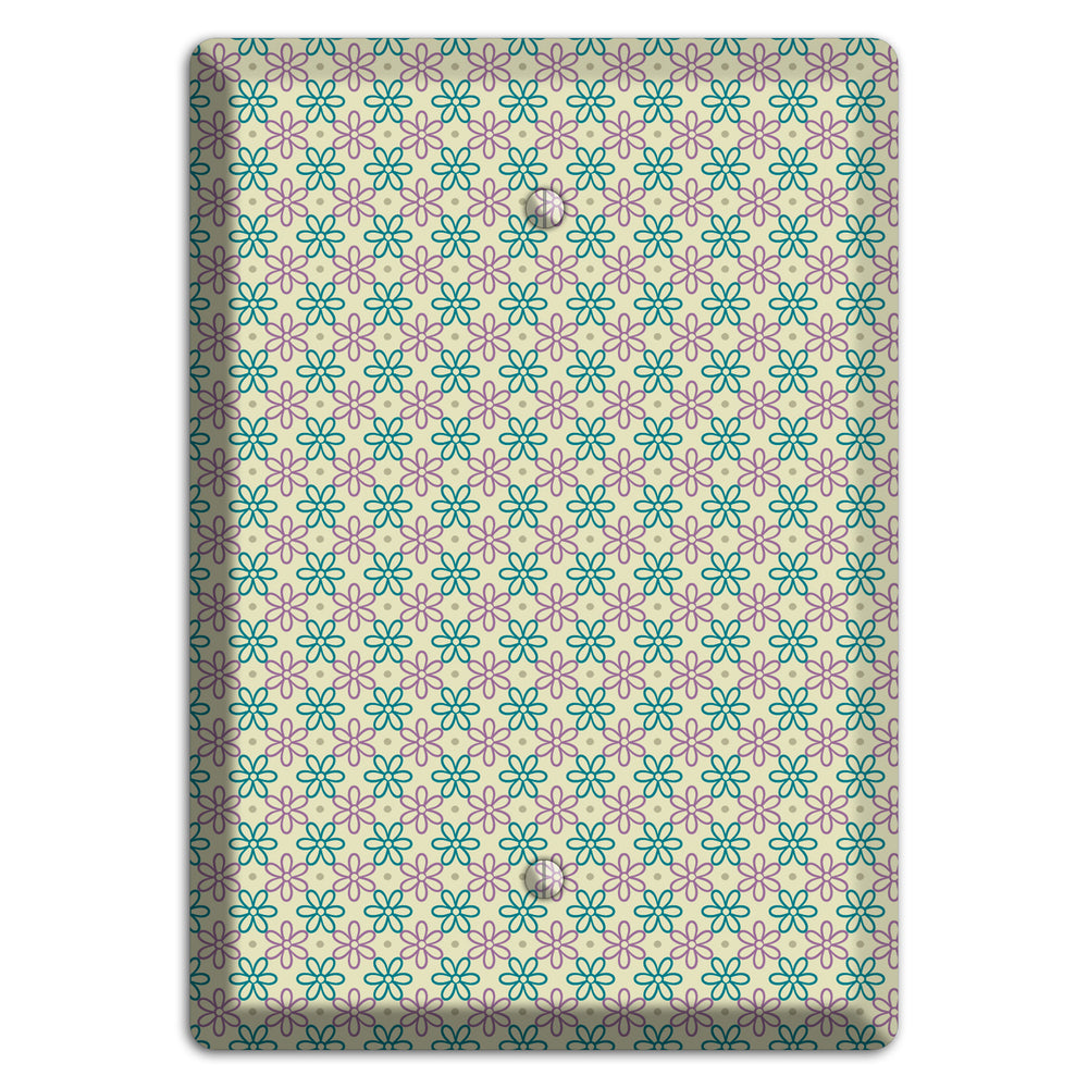 Large Green and Lavender Foulard Blank Wallplate