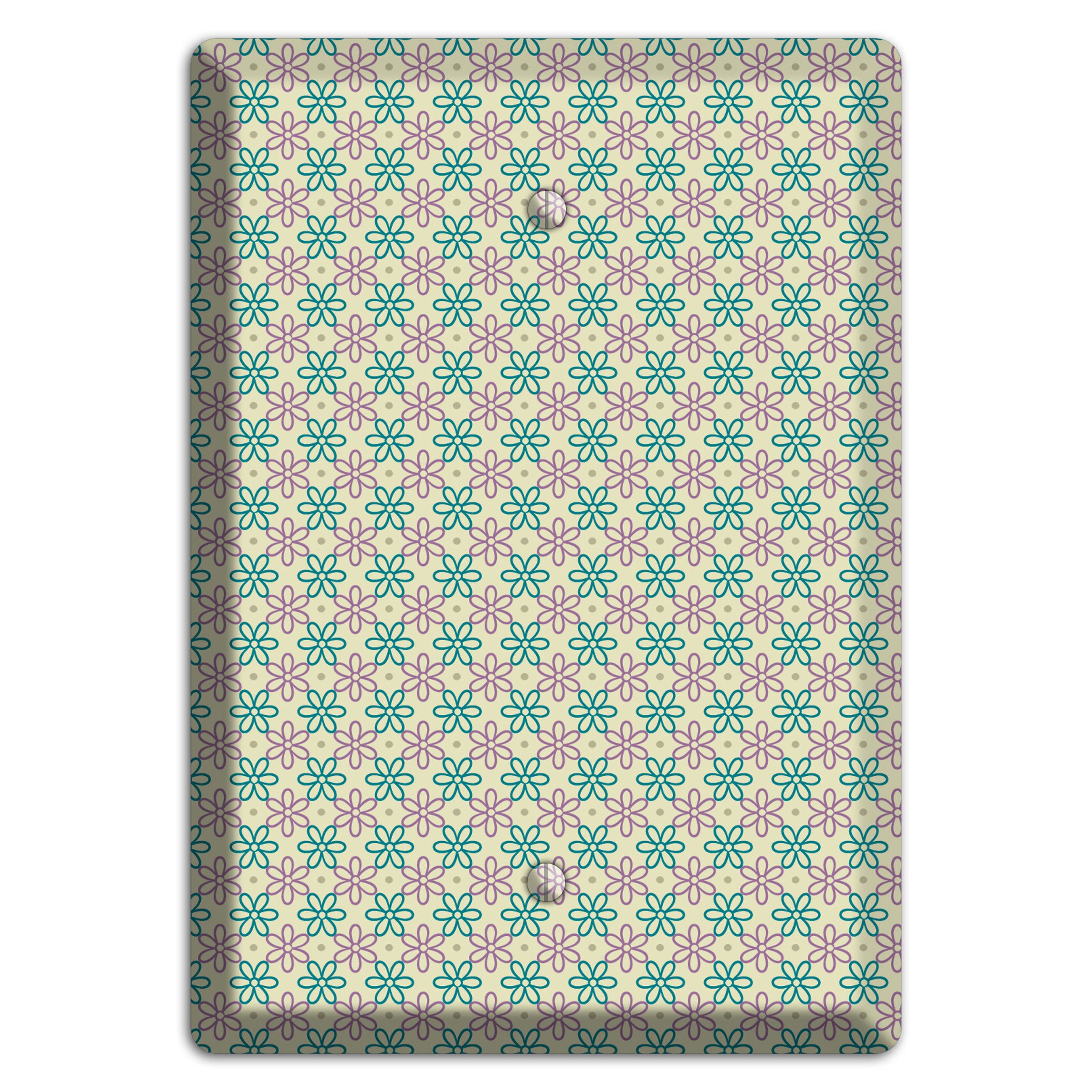 Large Green and Lavender Foulard Blank Wallplate