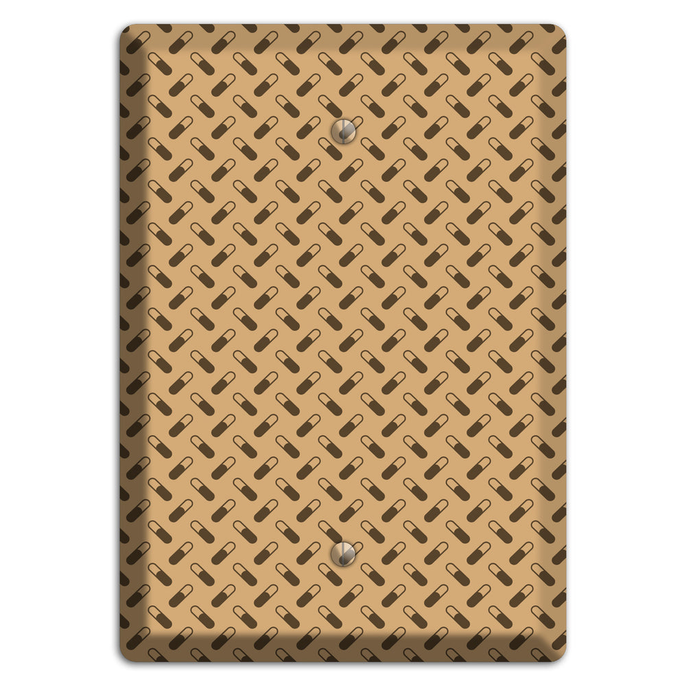 Beige with Brown Motif Blank Wallplate