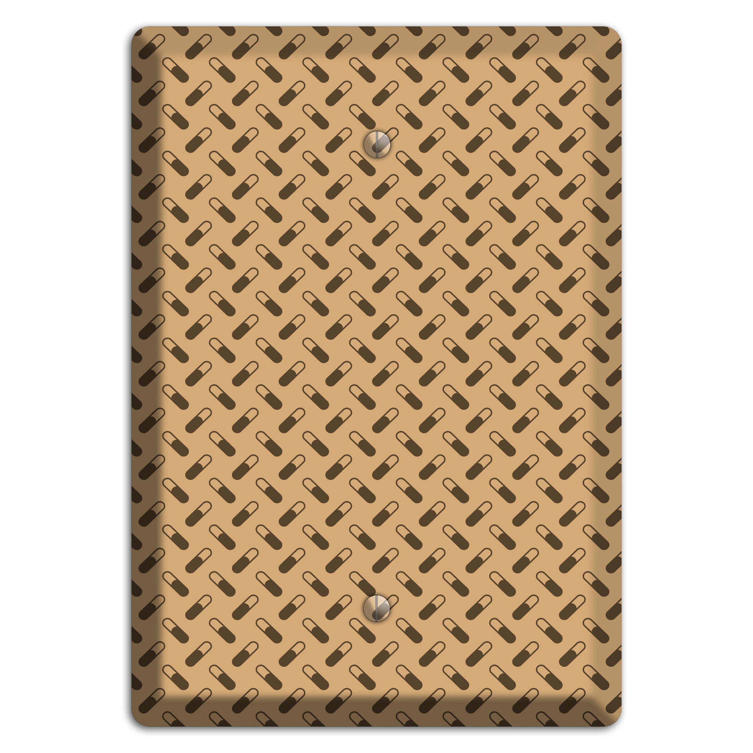 Beige with Brown Motif Blank Wallplate