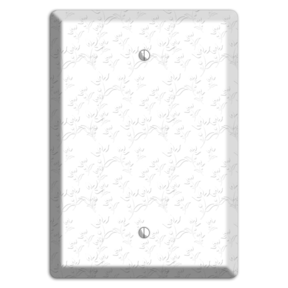 White with Grey Sprig Blank Wallplate