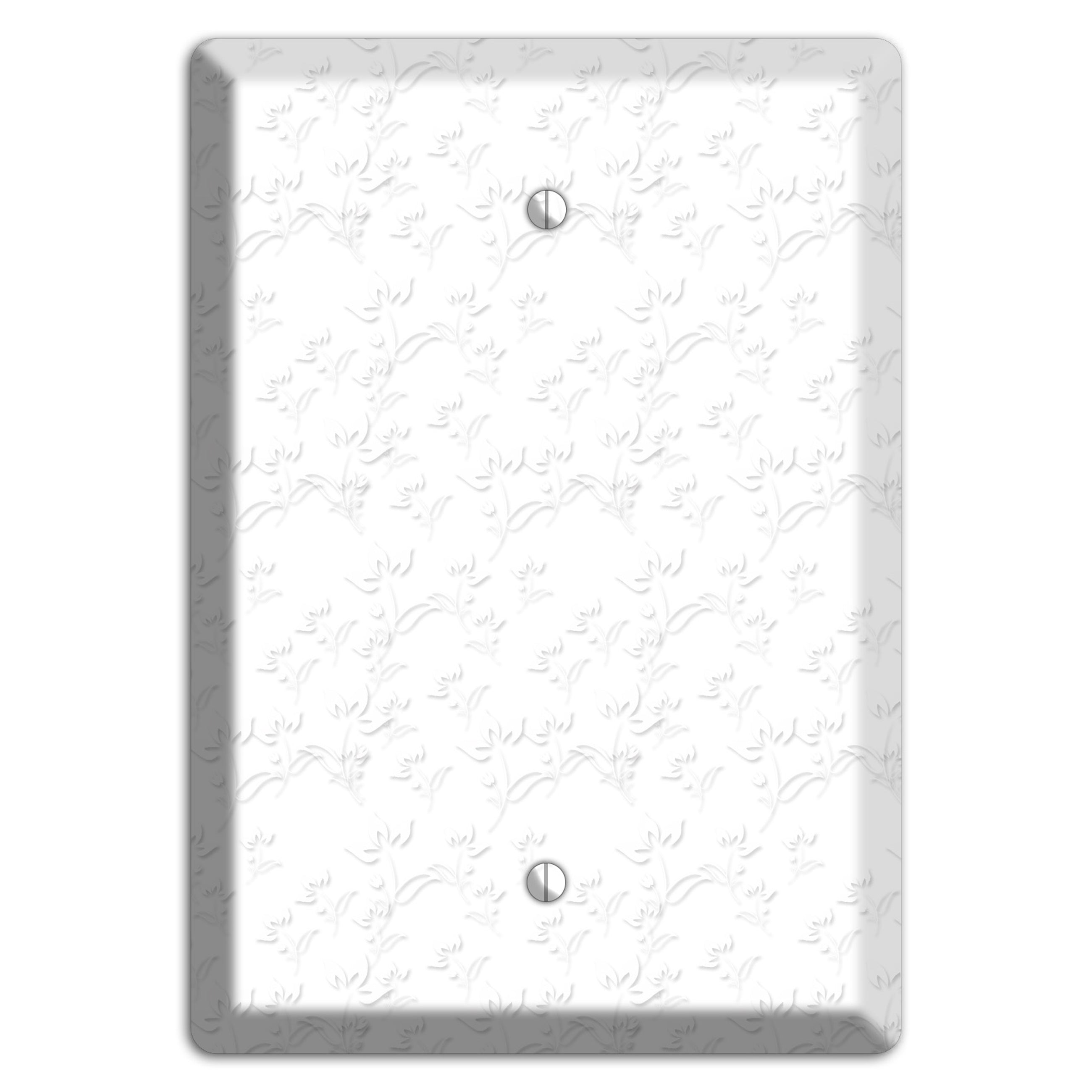 White with Grey Sprig Blank Wallplate