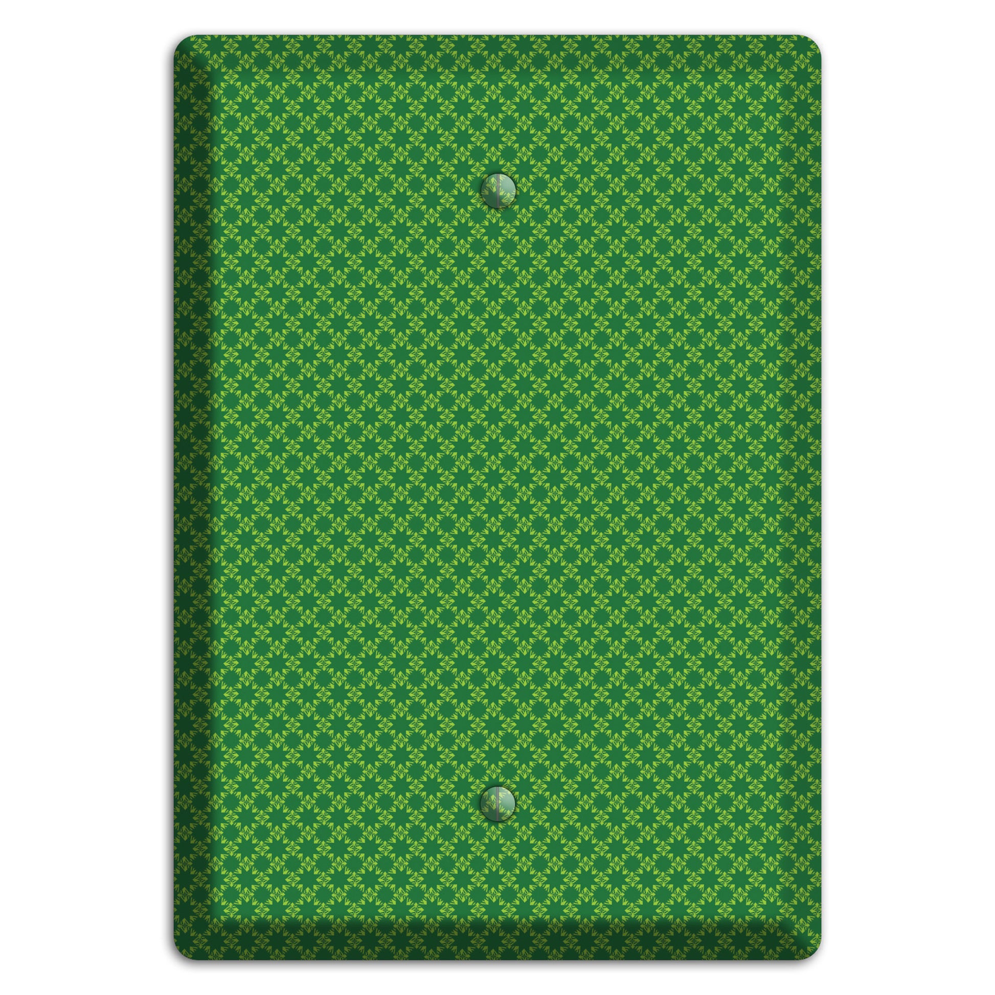 Multi Green Tiny Checked Foulard Blank Wallplate
