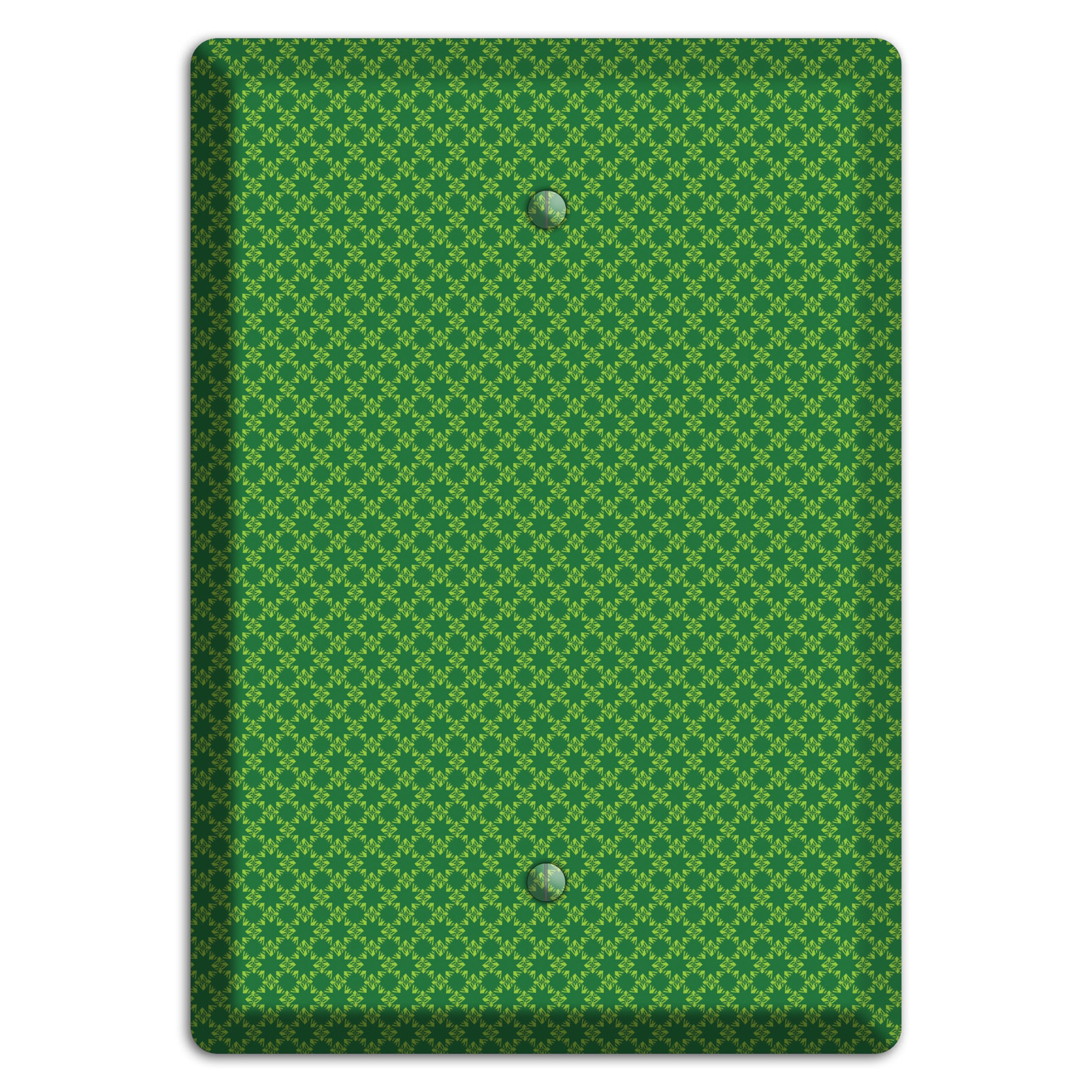Multi Green Tiny Checked Foulard Blank Wallplate