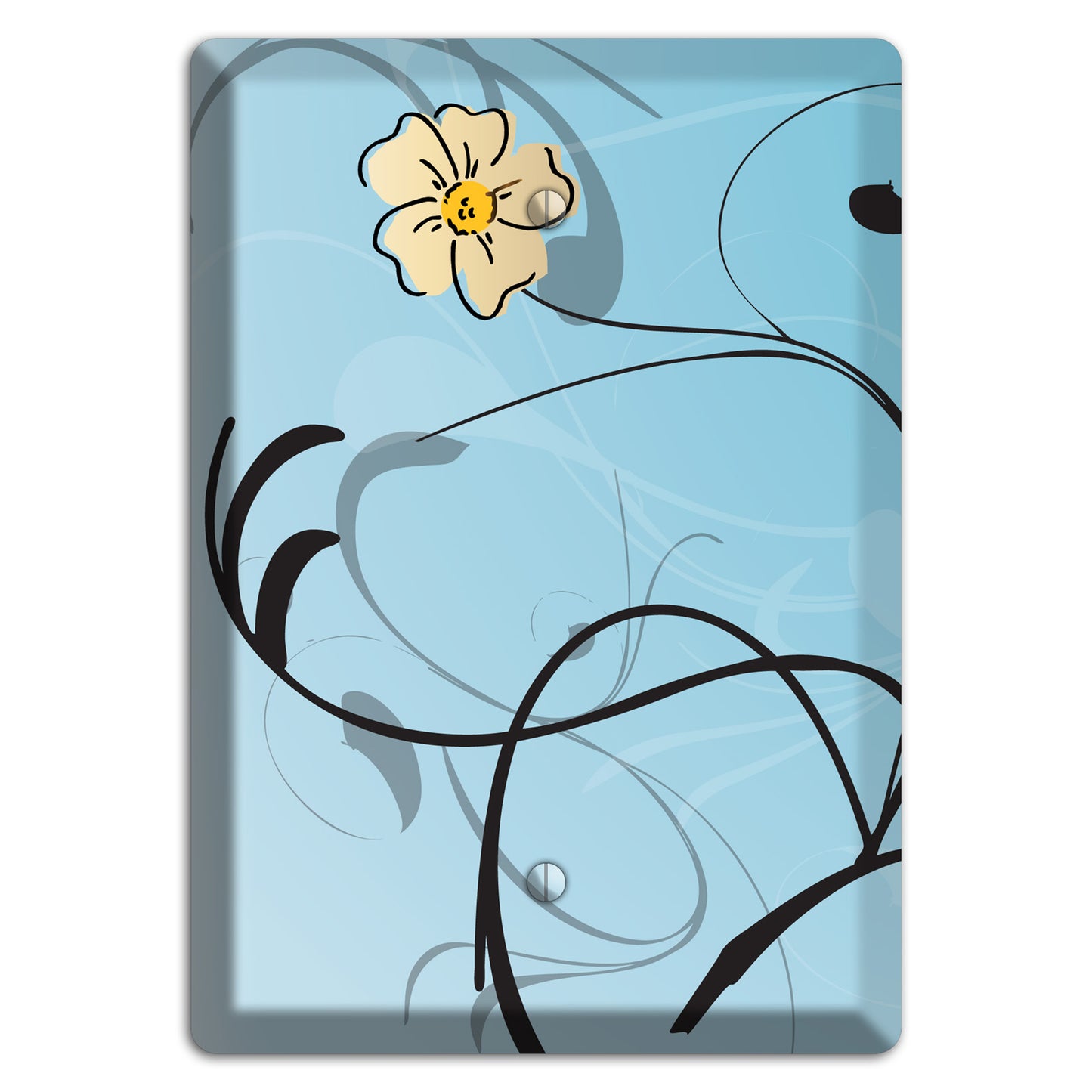 Blue Flower with Swirl Blank Wallplate