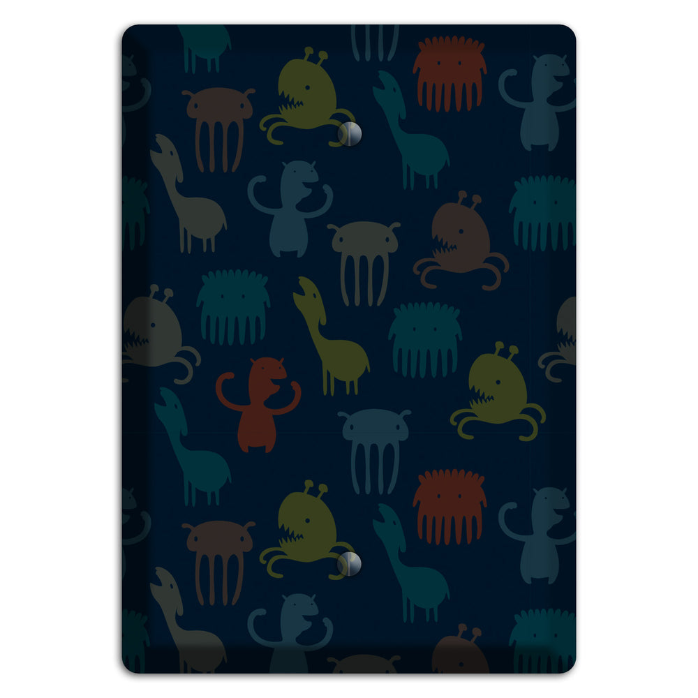 Silly Monsters Black Blank Wallplate