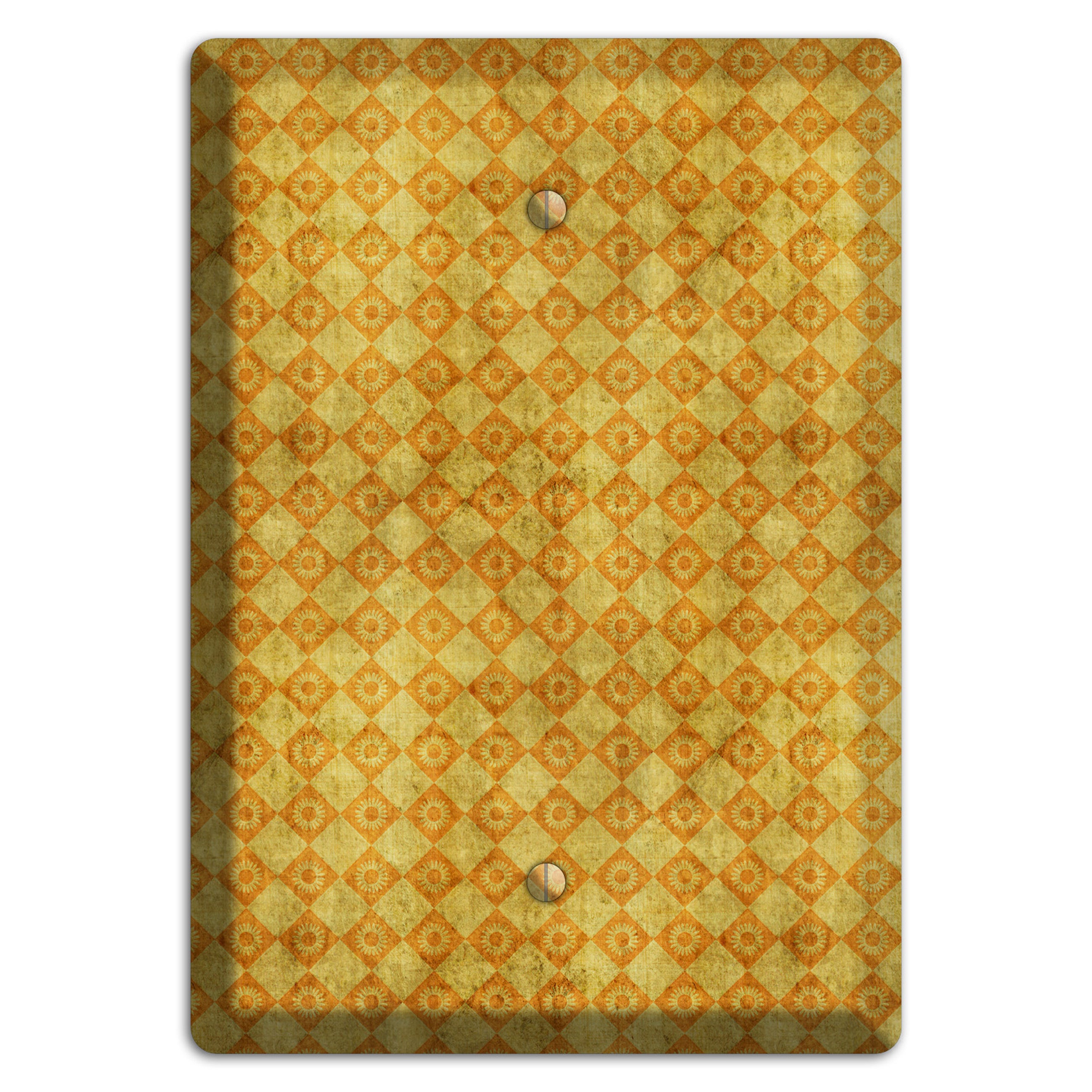 Mustard Diamond Circles Blank Wallplate