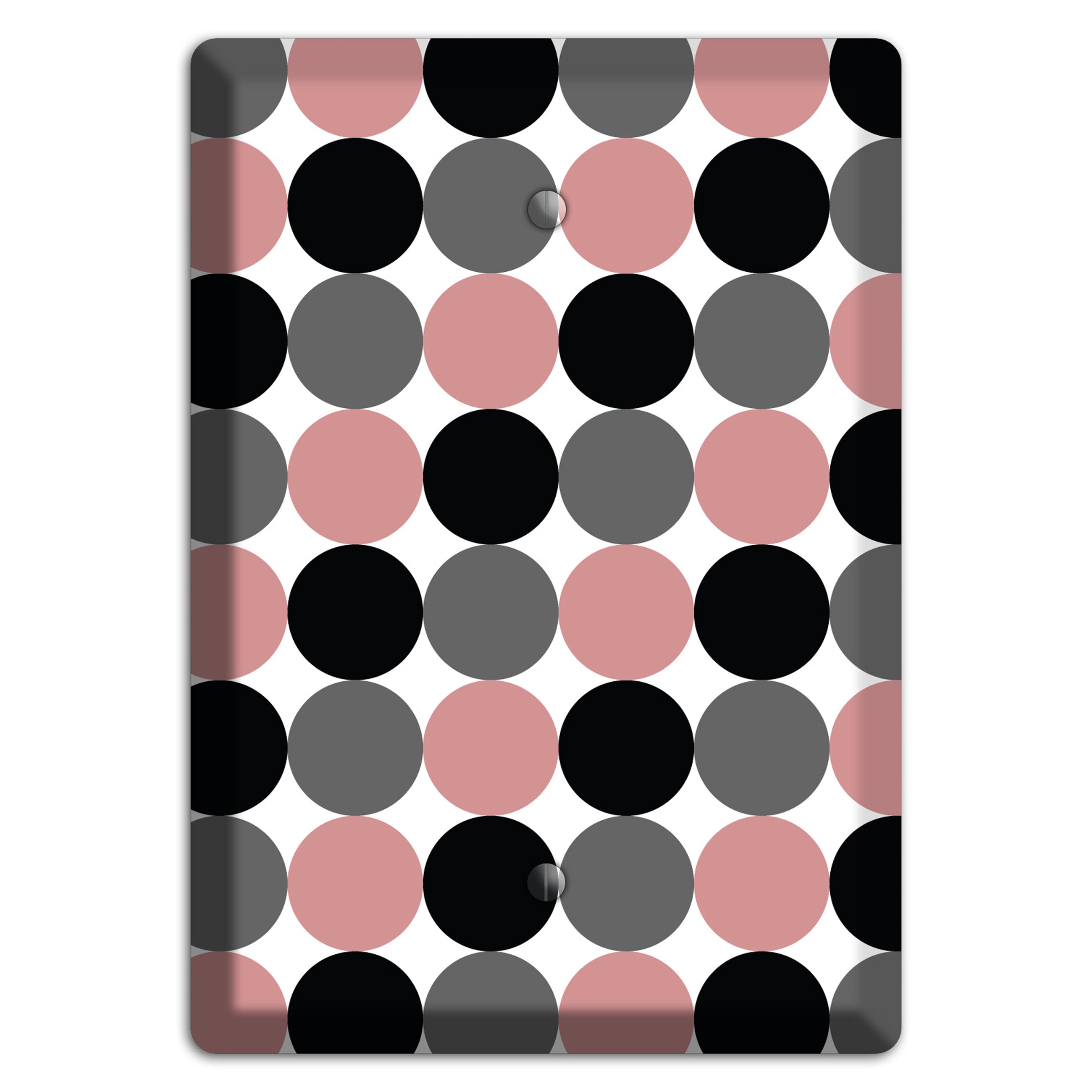 Grey Pink Black Tiled Dots Blank Wallplate