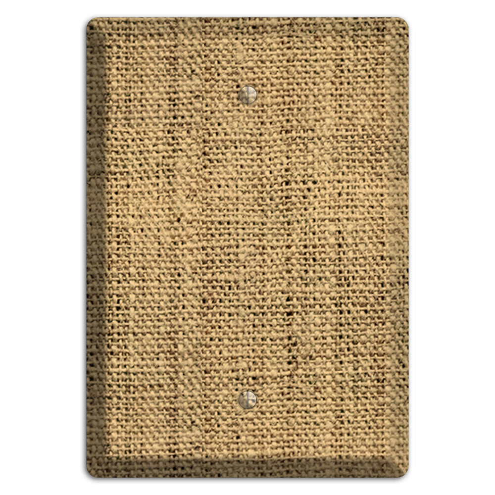 Teak Burlap Blank Wallplate