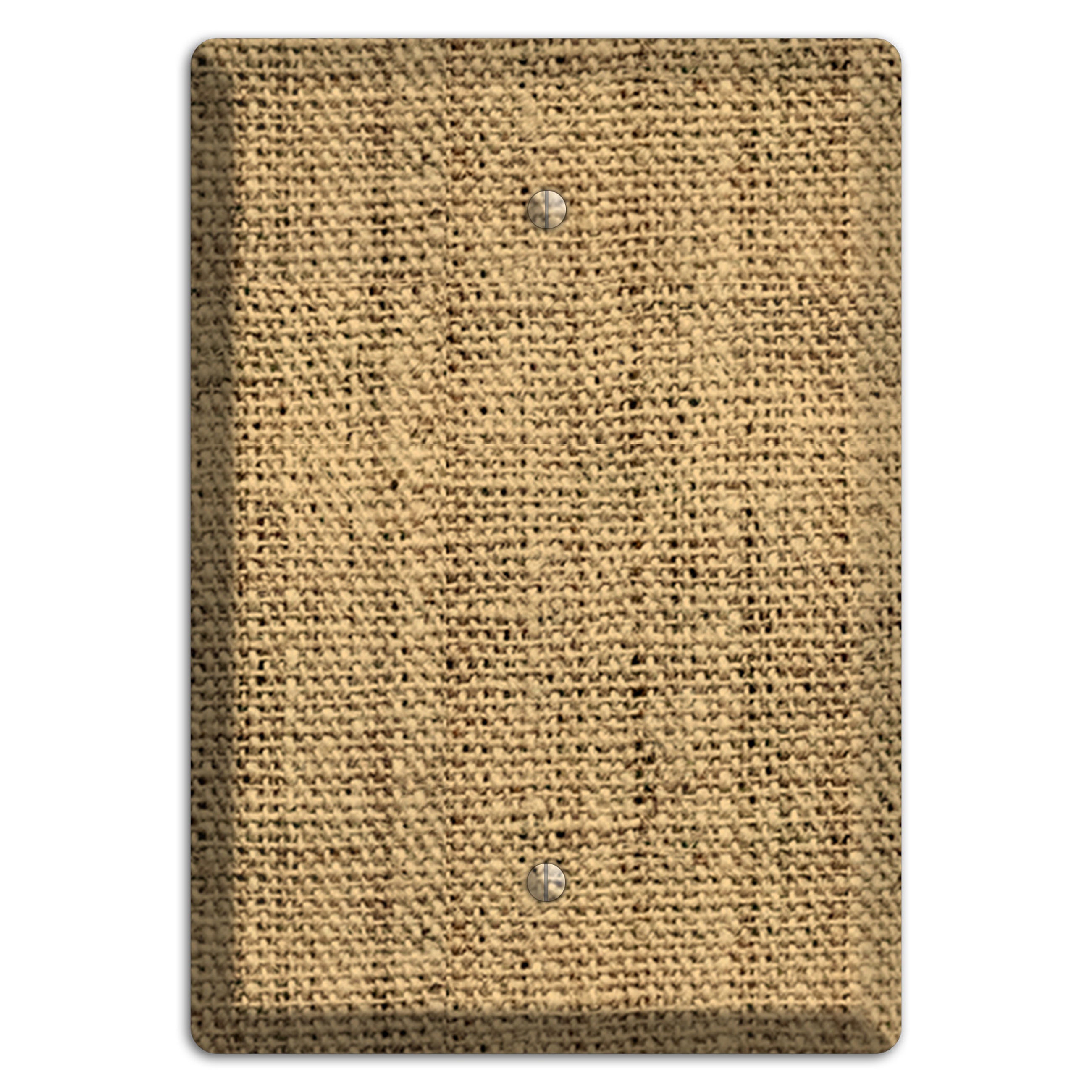 Teak Burlap Blank Wallplate