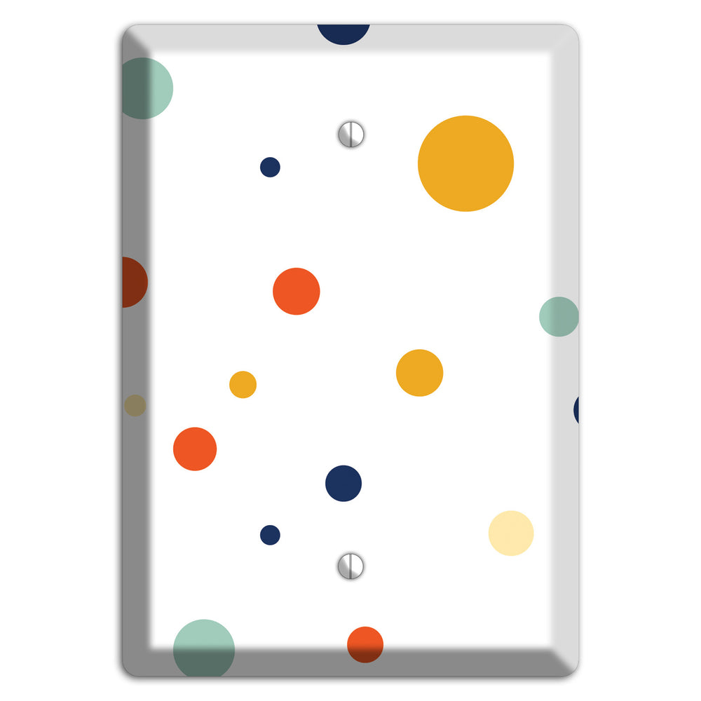 White with Multi Umber and Sage Medium Dots Blank Wallplate