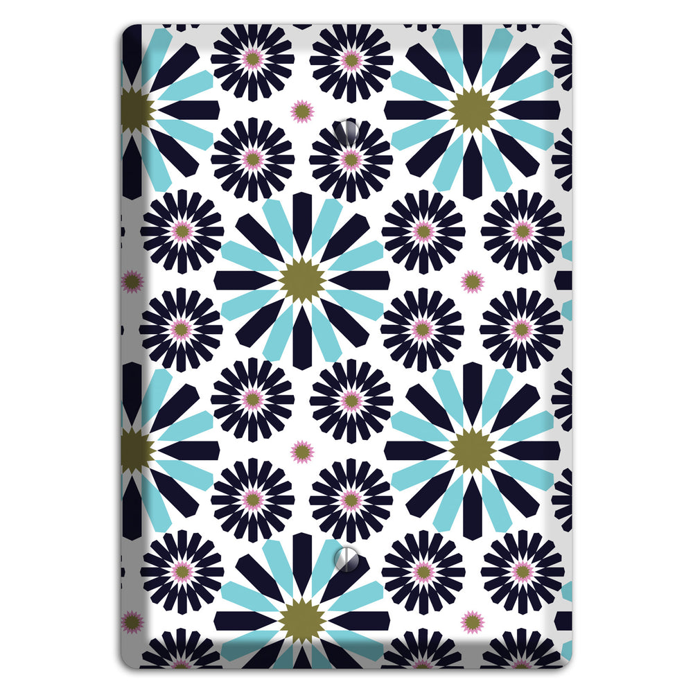 Dusty Blue and Olive Scandinavian Floral Blank Wallplate