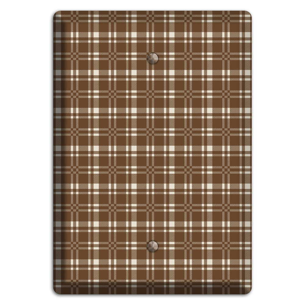 Medium Brown Plaid Blank Wallplate