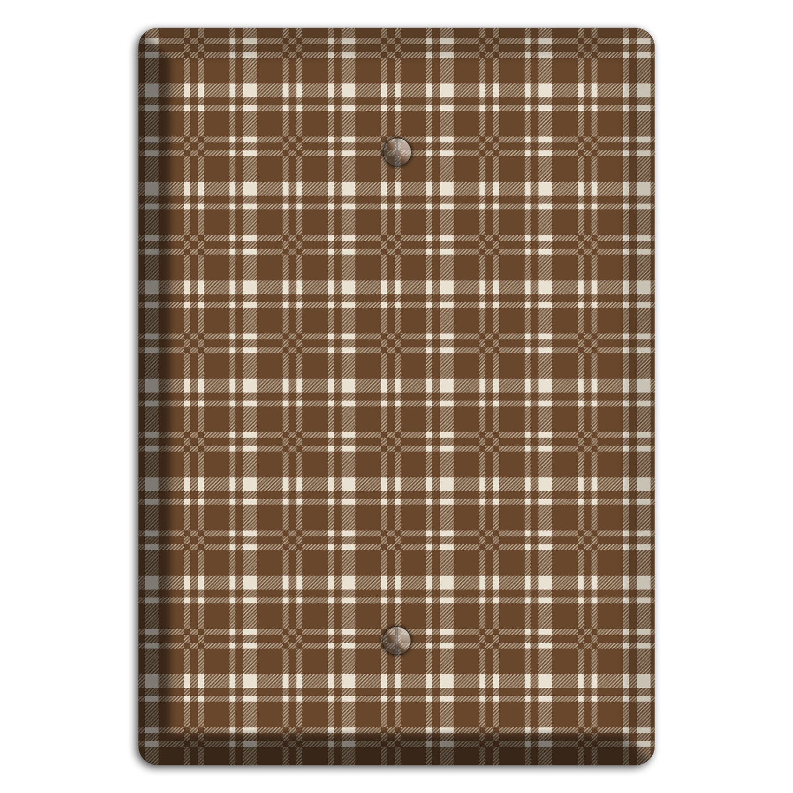 Medium Brown Plaid Blank Wallplate