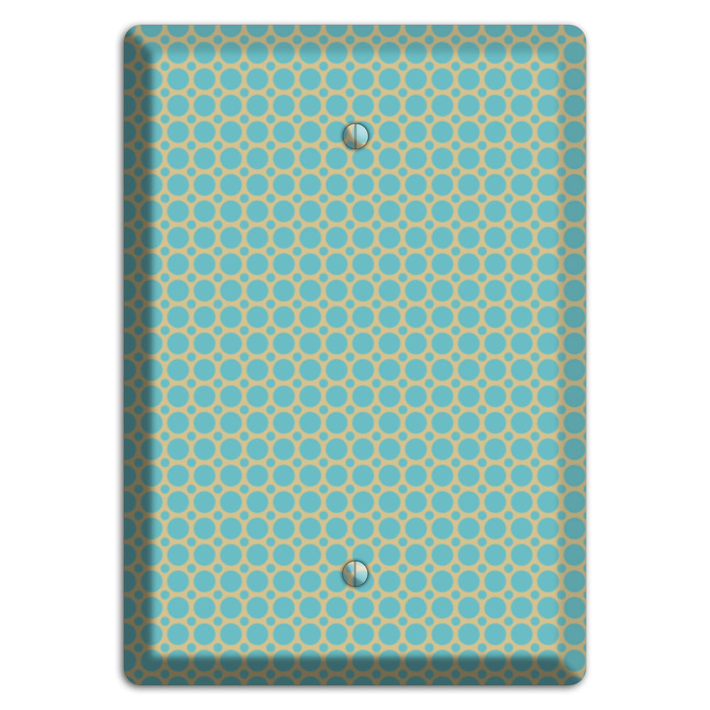 Dusty Blue Tiled Multi Small Dots Blank Wallplate
