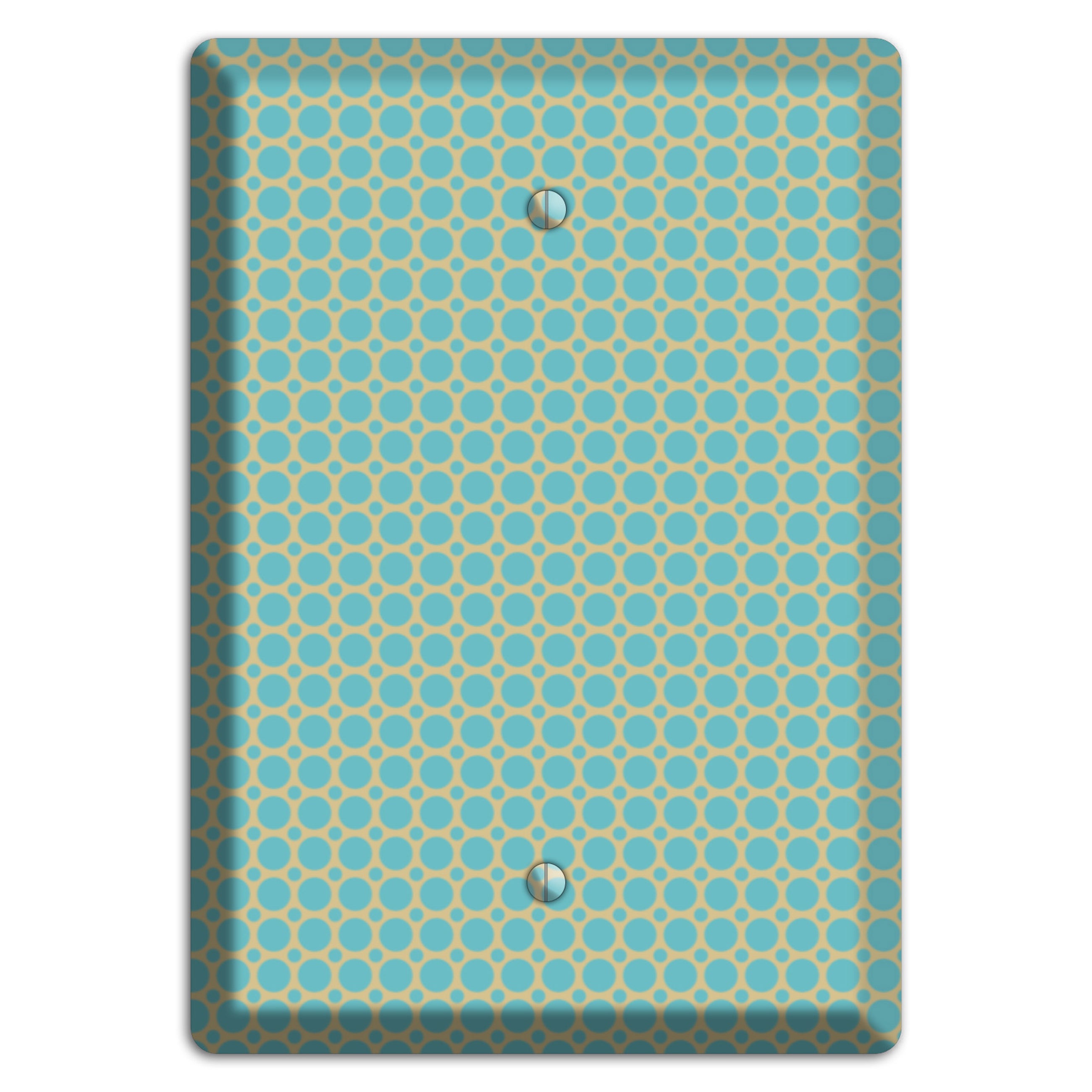 Dusty Blue Tiled Multi Small Dots Blank Wallplate
