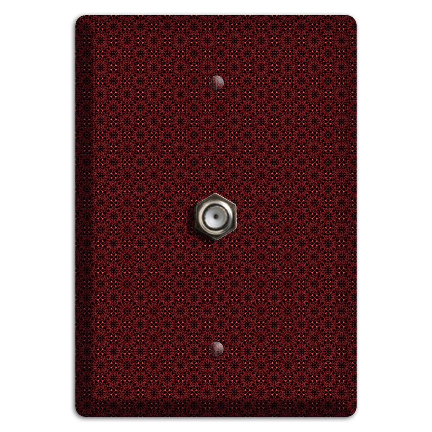 Maroon Checkered Foulard Cable Wallplate