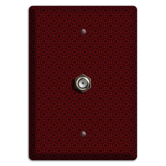 Maroon Checkered Foulard Cable Wallplate