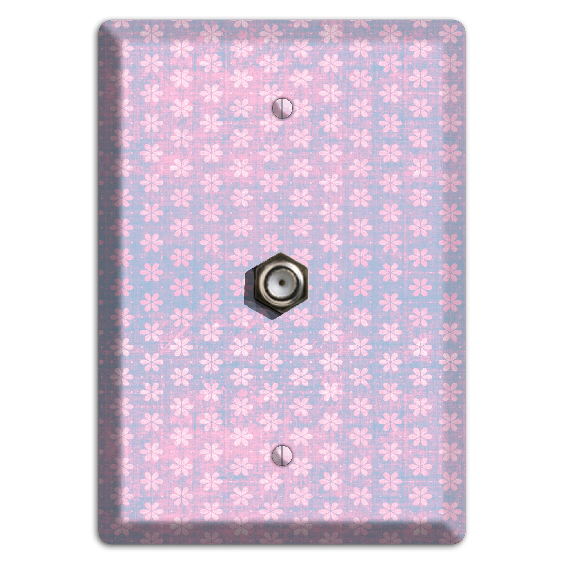 Green Grunge Floral Contour Cable Wallplate