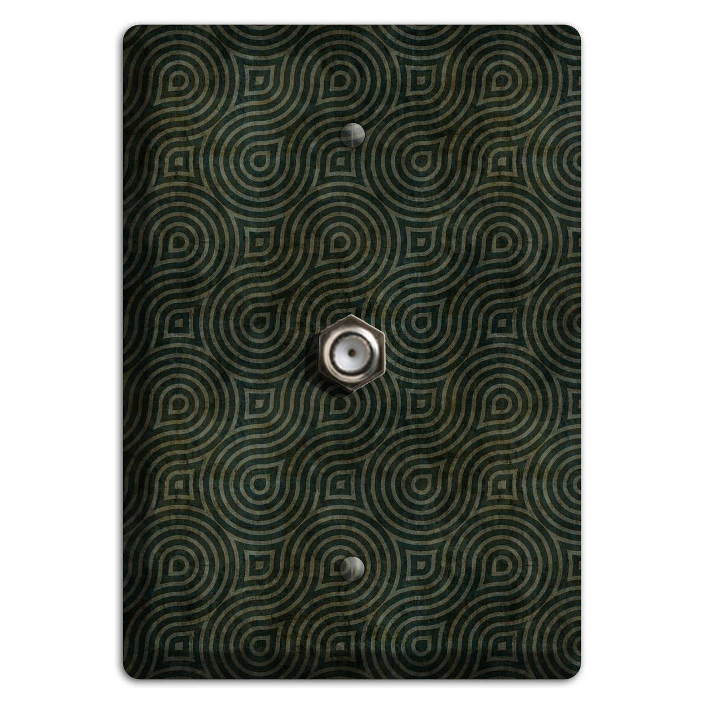 Green and Black Swirl Cable Wallplate