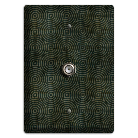 Green and Black Swirl Cable Wallplate