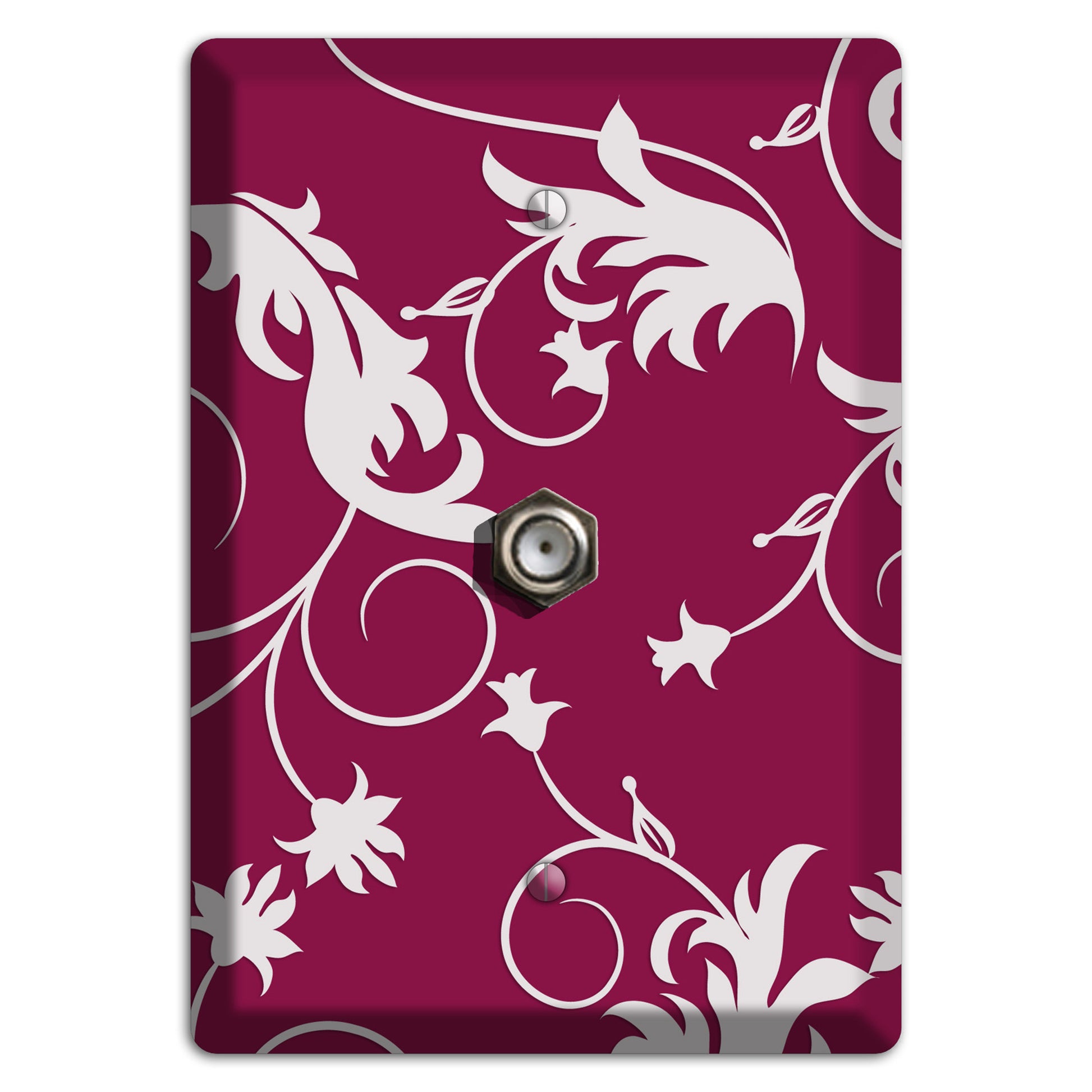 Fuschia Victorian Sprig Cable Wallplate