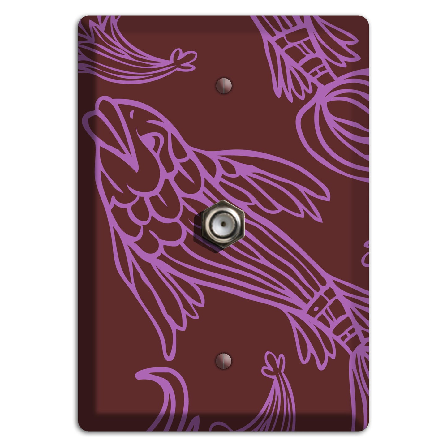 Purple and Pink Koi Cable Wallplate