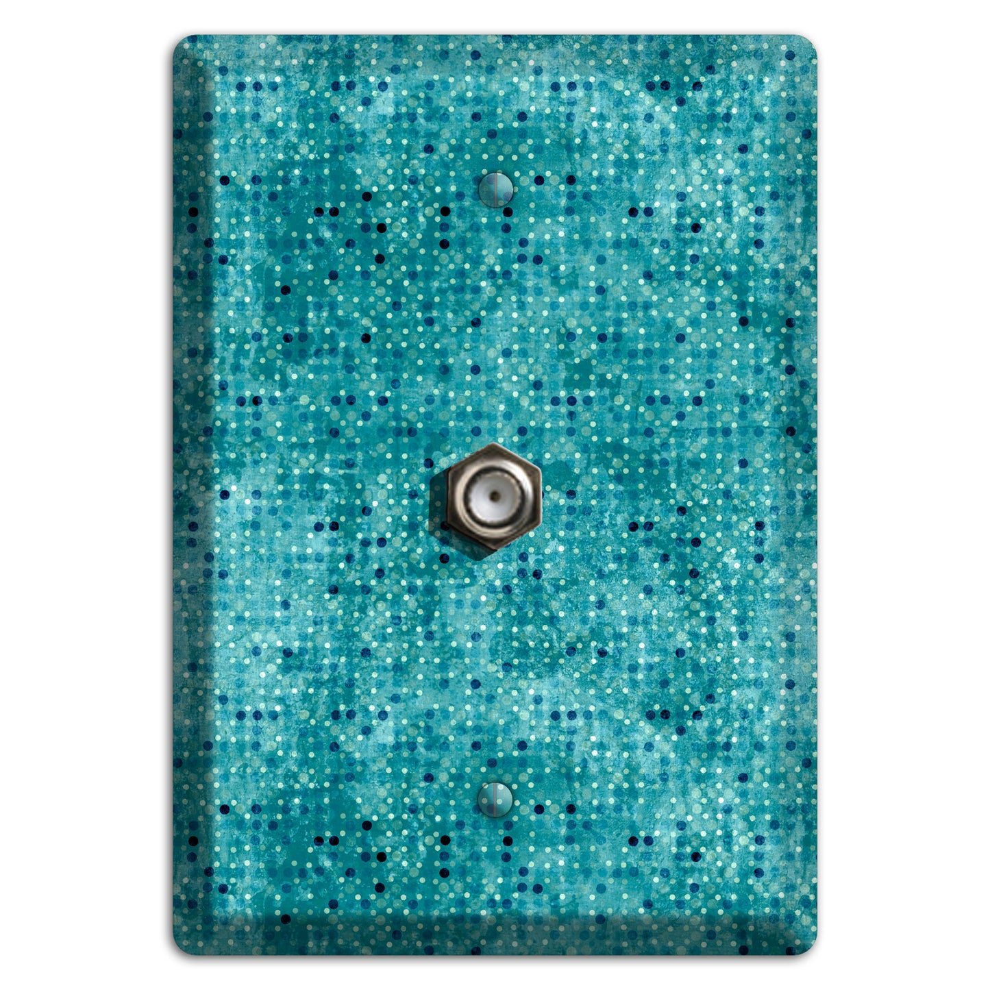 Turquoise Grunge Small Tile Cable Wallplate