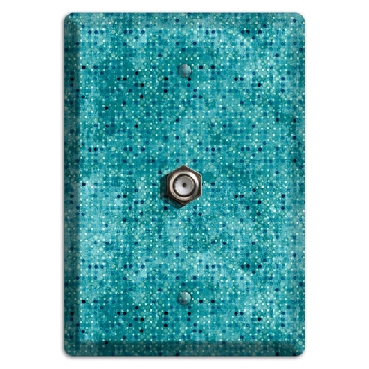 Turquoise Grunge Small Tile Cable Wallplate